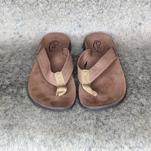 Chaco Classic Leather Thong Flip Flop Sandal Brown Women's 7 - Picture 3 of 11